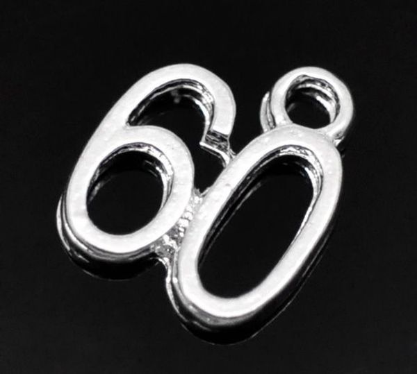 

doreenbeads silver color number age "60" charm pendants 12mmx11mm,sold per pack of 50