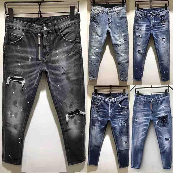 

2019 mens new arrival fashion designer ripped skinny cool guy jeans causal denim jeans hip pop mens jeans, Blue