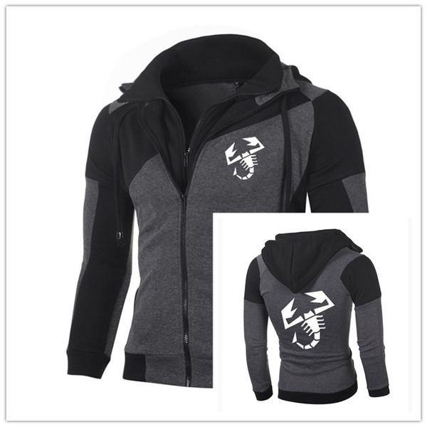 

karl abarth logo sports wear sweatshirt double zipper jacket men coat fleece hoodies men cotton cardigan jacket p