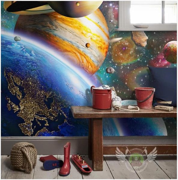 

custom p wallpaper 3d murals wallpapers cartoon sky space universe children's room bedroom large fresco mural wall papers