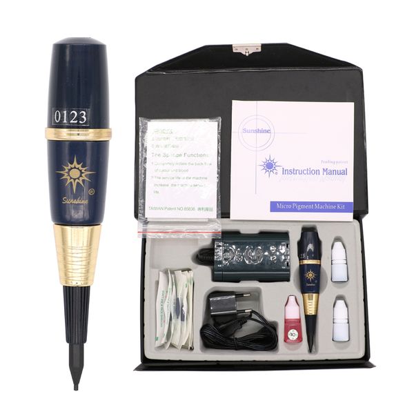 

1 sets usa biotouch sunshine tattoo machine kit permanent makeup machine kit for eyebrow and lip with tattoo gun needles goochie