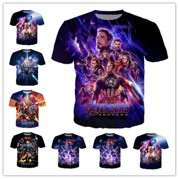 

avengers 4 endgame quantum realm iron man t-shirt 3d print men/womens summer round collar short sleeve casual k1005, White;black