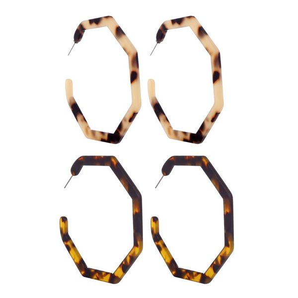 

acrylic marbled leopard irregular round hoop earrings tortoise shell jewelry, Golden