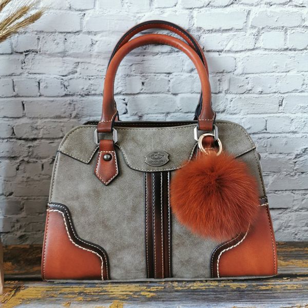 

imyok new casual genuine leather women bag crossbody vintage bags with ball toy female tote bags shoulder handbag ladies