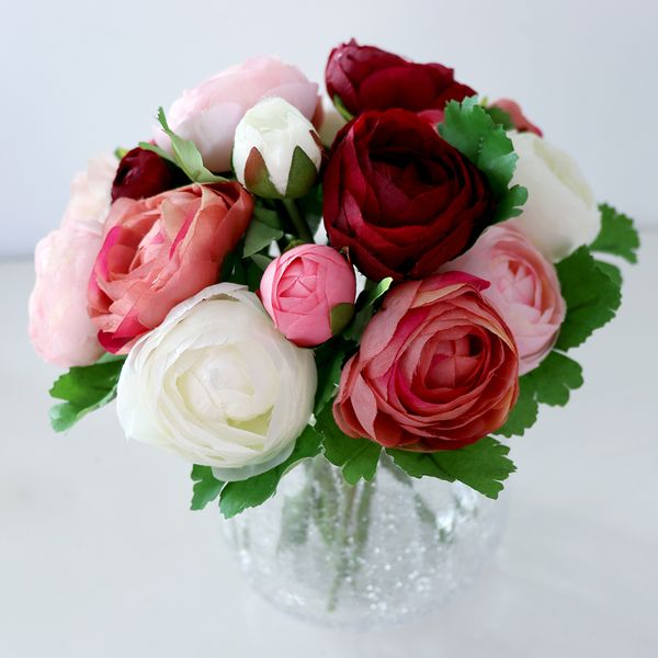 

6 стебли blossom шелковый цветок камелии букет свадьба домашнее украшение