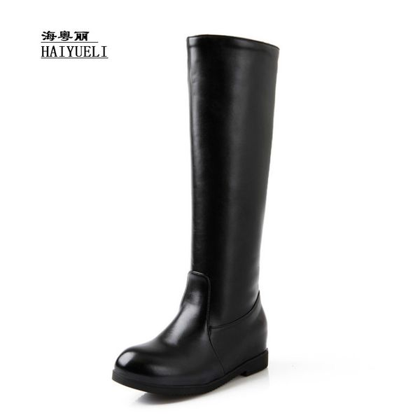 

the new knight boots fashion autumn winter boots knee-high flats, Black