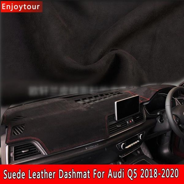 

car-styling suede leather dashmat dashboard cover pad dash mat carpet for q5 s-line sq5 2018 2019 2020 rhd