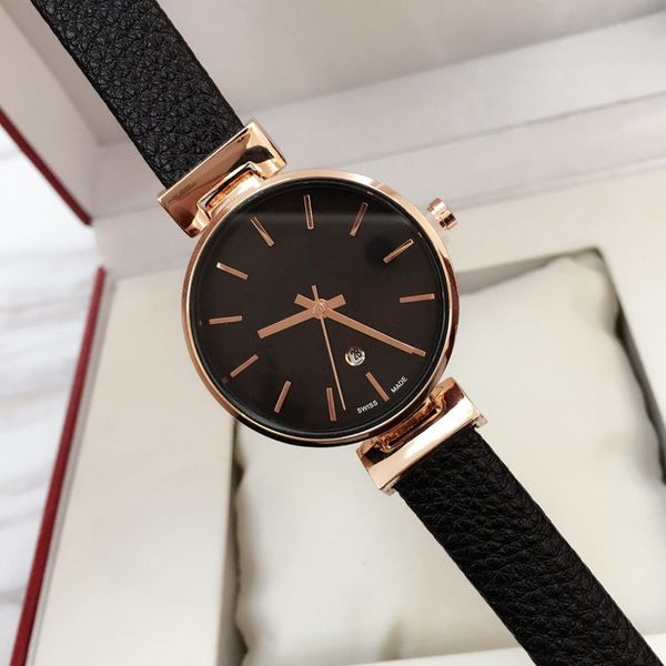 

2020 brand new model fashion women genuine leather luxury wristwatch female clock japan movement quartz watch auto date gift for girls, Slivery;brown