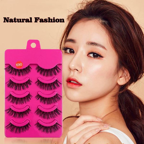 

new 5 pairs natural thick false eyelashes makeup 3d lashes eyelash extension fake eyelashes fashion women eyes makeup tool
