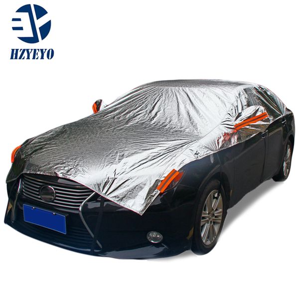 

hzyeyo multifunctional portable car half cover peva material snow cover dust-proof long style for outdoor indoor ,y-001