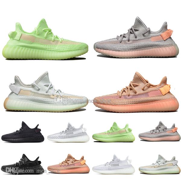 

with box 2019 new kanye west clay v2 static reflective gid glow in the dark mens running shoes true form women men sport designer sneakers