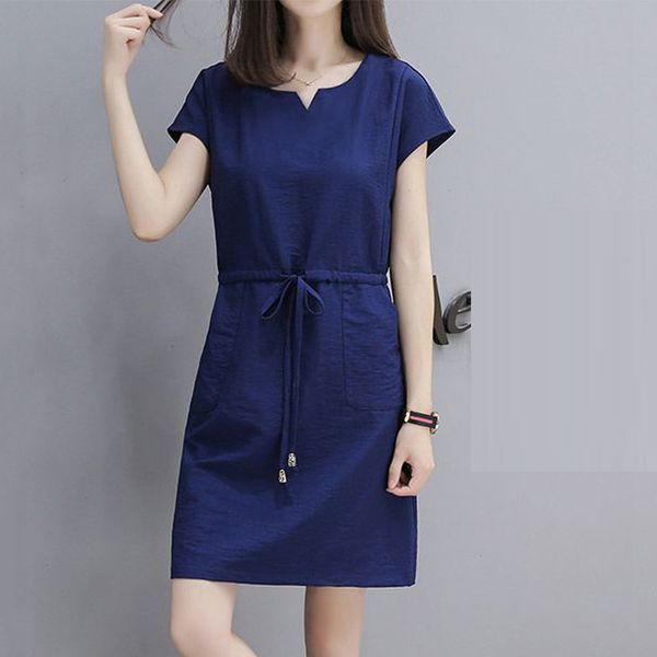 

women's dress casual v-neck vadim short sleeve dresses ladies sashes solid dress above knee, mini vestidos de fiesta f2, Black;pink