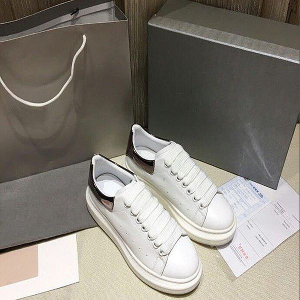 

2020 new mens womens fashion white leather platform casual shoes flat casual shoes lady black red pink sneakers vl8