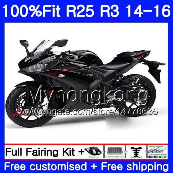 YAMAHA YZFR25 YZF R25 R3 Için enjeksiyon 2014 2015 2016 2017 Parlak siyah sıcak 240HM.50 YZF-R25 YZF-R3 R 25 Vücut YZFR3 14 15 16 17 Fairings kiti