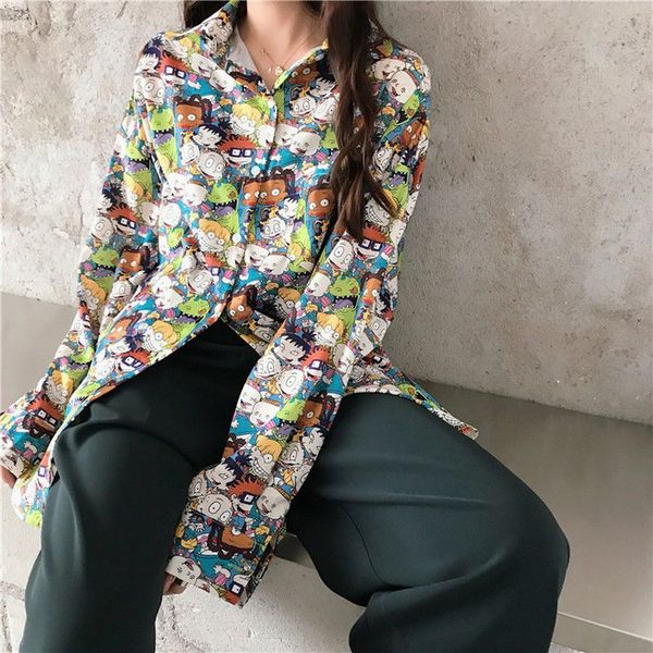 

2020 new lovely women blouses long sleeve turn down collar vintage shirt blouse casual for girls harajuku blusas femininas, White