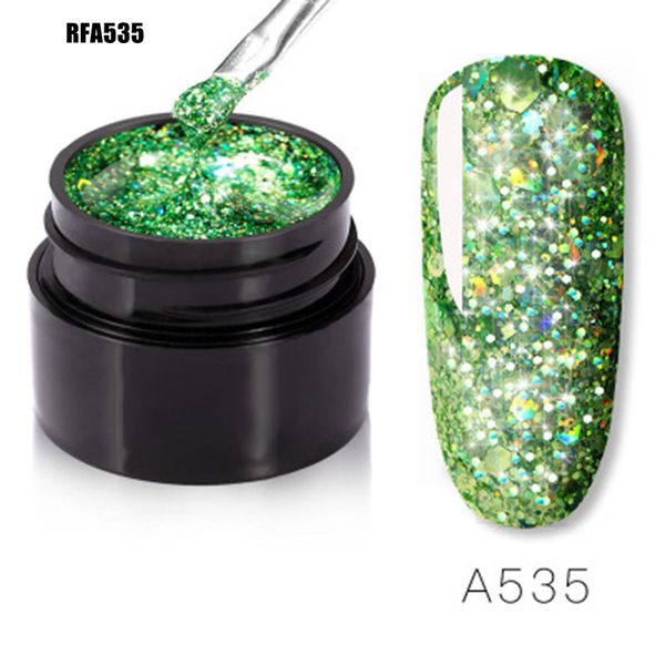 

sparkling shiny gel nail polish soak off uv led glitter manicure nail art gel v9-drop, Red;pink