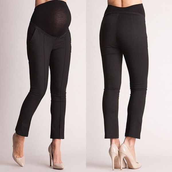 

elastic women pregnant maternity pants trousers high waist pencil pants women's female pregnancy pregnant leggings bottoms, Black;white