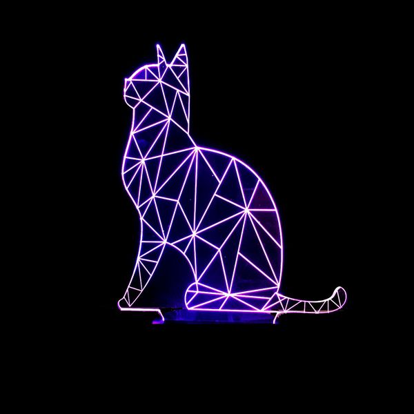 

second gram force in a daze cat touch 3d lamp vision трехмерная лампа illusion трехмерная трехмерная маленькая настольная лампа