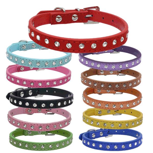 

pet dog diamond collar 15 colors breakaway adjustable zinc alloy buckle dogs cat collars pet supplies