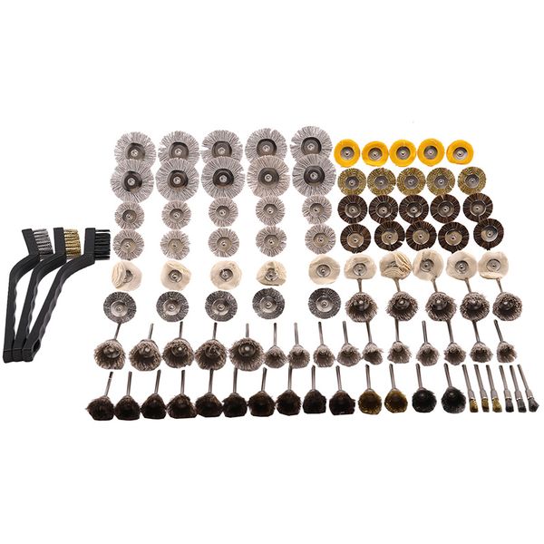 

98 pcs brush steel wire wheels brushes drill rotary tools polishing rotary tools metal rust removal brush set