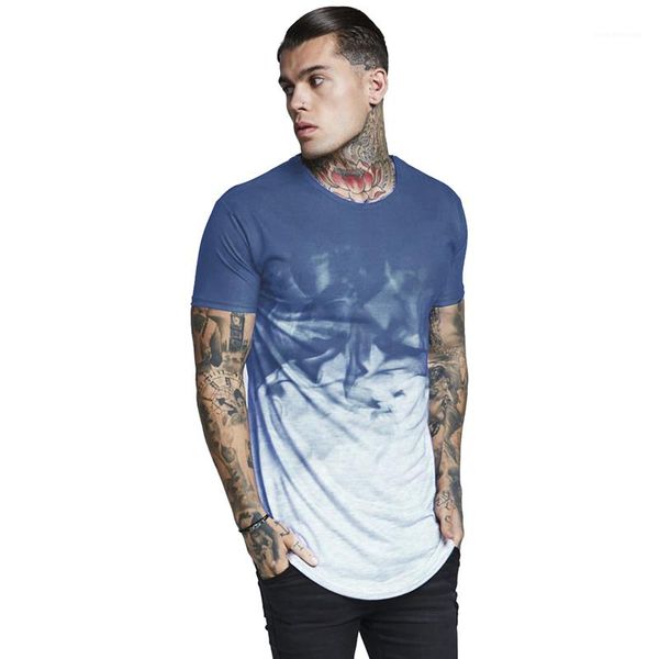 

short sleeved mens eu size t shirts summer ink printed designer tshirt thin new longline fashion casual, White;black