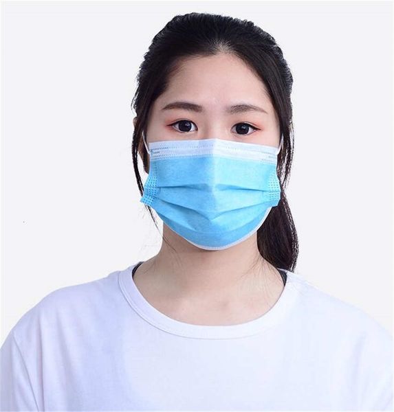 

2020 синий 50 1pcs 3 слоя дышащей оптовой маски facedust рот рт 2,5 yearloops