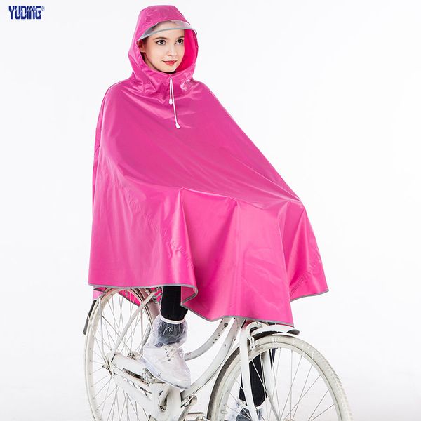 

yuding rain poncho polyester bicycle raincoat women men thick poncho