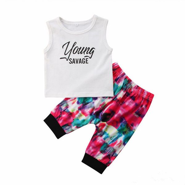 

100% Cotton 2pc Baby Boy Sets Children Set Baby Boy Clothes T-shirt Tops Pants Trousers Outfit Kids Summer Clothes Set