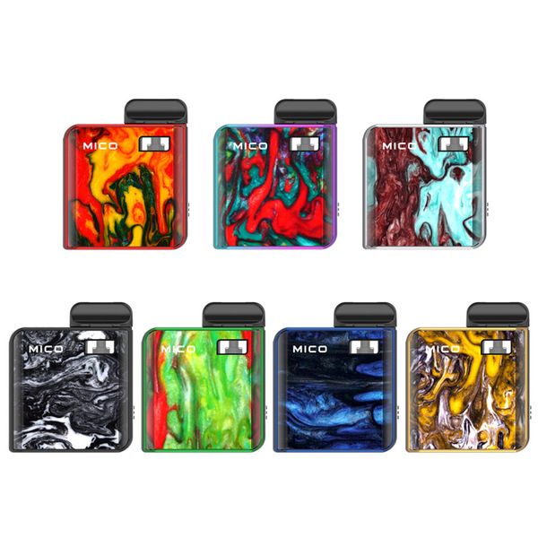 

Original MICO Pod Kit 700mAh Vape Battery Box Mod 1.7ml Cartridge Pods Mesh Regular Coils Kits Resin Design DHL
