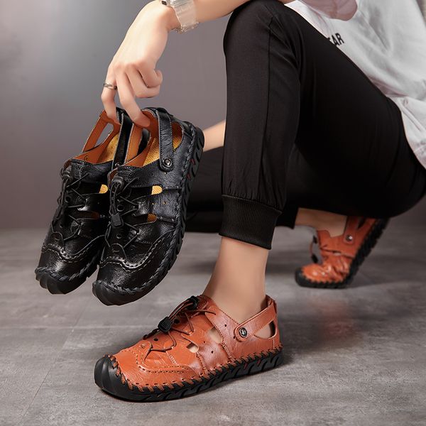 

casual beach flip summer 2020 sneakers sneakers men blade safety zapatos fashion sandalias breathabl shoe running sport mens on, Black