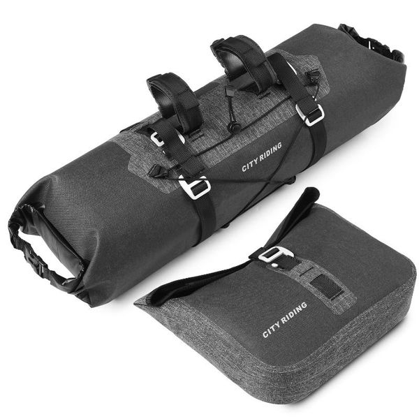 

waterproof 2 in 1 cycling handlebar bag set large capacity mtb road bike bicycle front frame trunk pouch pannier