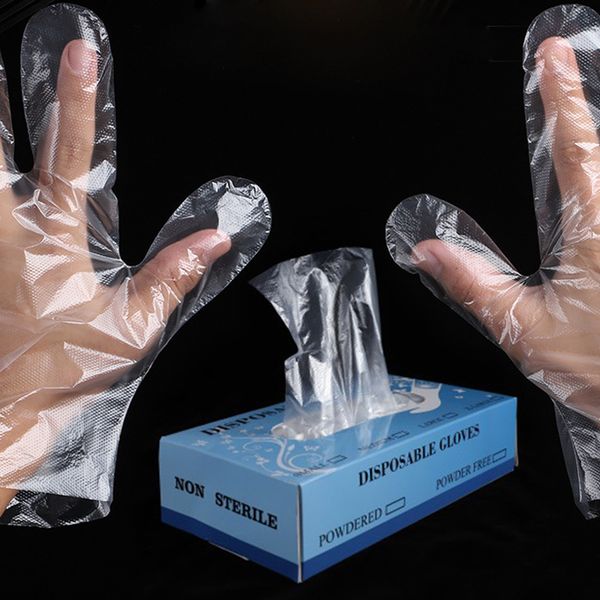

200 pcs/box thick pe disposable glove multifuction transparent clear protective gloves for housework clean kitchen baking
