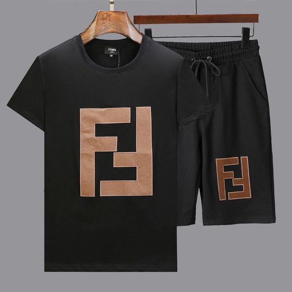 

summer new sale men's sets t shirts+shorts two pieces sets casual tracksuit 2019 tide brand tshirt gyms fitness sportswears set, Gray