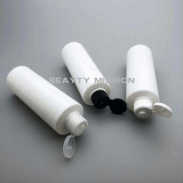 

beauty mission white 24 pcs 250ml plastic empty pet flat shoulder bottle with flip cap 250cc cosmetic refillable sub bottling