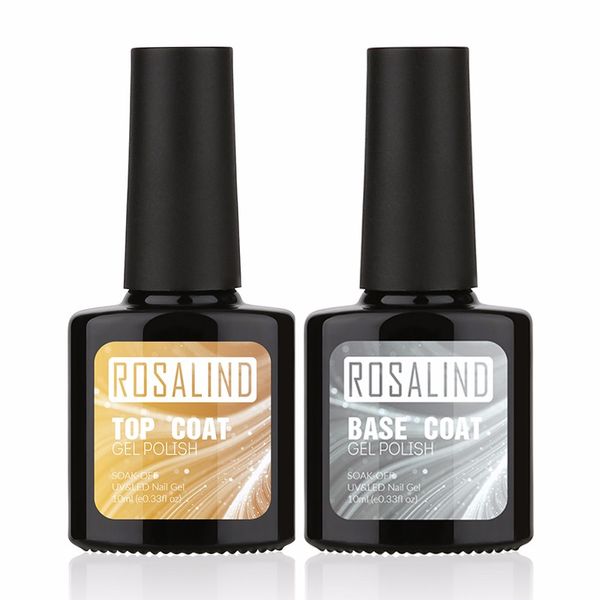 

розалинда новой бутылки 10ml top coat base coat гель для ногтей гель для ногтей nail art uv led замочите-off многофункционального top base, Red;pink