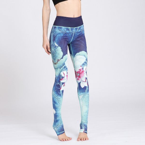 

women legging workout yoga fitness printed sportswear slim yoga gym pants trousers seamless workout leggings trackpants sale, Black;white