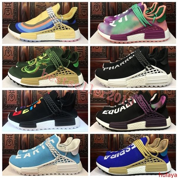 

2019 new human race runner sean wotherspoon pharrell williams hu trail holi women mens running shoes trainers brand designer sneakers