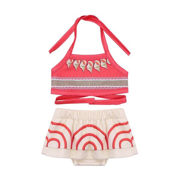 

printed tie 2 pieces swimsuit baby girl kids swimsuit bathing suit splice beachwear dress clothe set in sports & entertainment, White