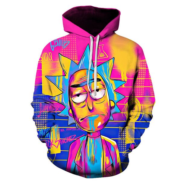 

fashion new hoodie 2019 men new fashion 3d print cartoon printing pattern hooded sweatshirt mens sweatshirts, Black