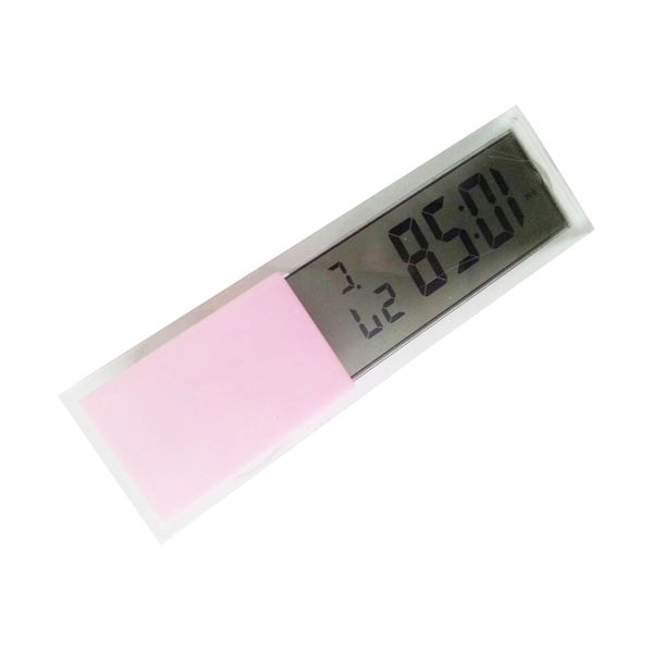 

home car digital clock thermometer transparent lcd display automobile watches with sucker ornaments m8617