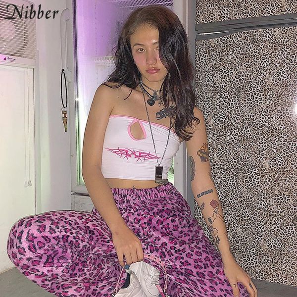 

nibber harajuku bodycon cotton camisole womens 2019fall winter new wild fashion casual party night basic printing tube mujer, White