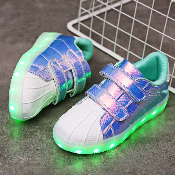 

kids luxury designer shoes women designer shoes ladies flat kids running shoes shell head children's shoe led light charging radiant sh, Black