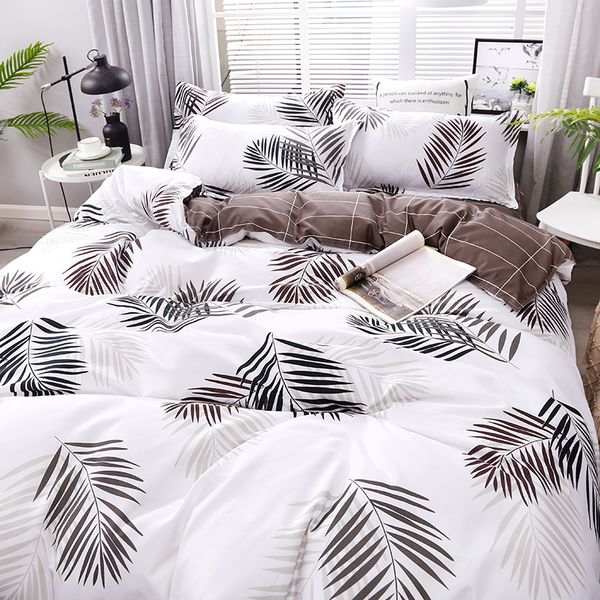 

new leaves printing 4pcs/set bedding set bed linings duvet cover bed sheet pillowcases cover set
