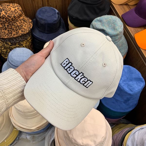 

colih letter embroidery embroidered baseball cap blacken personalized all-match baseball cap men and women couples summer travel decoration, Blue;gray