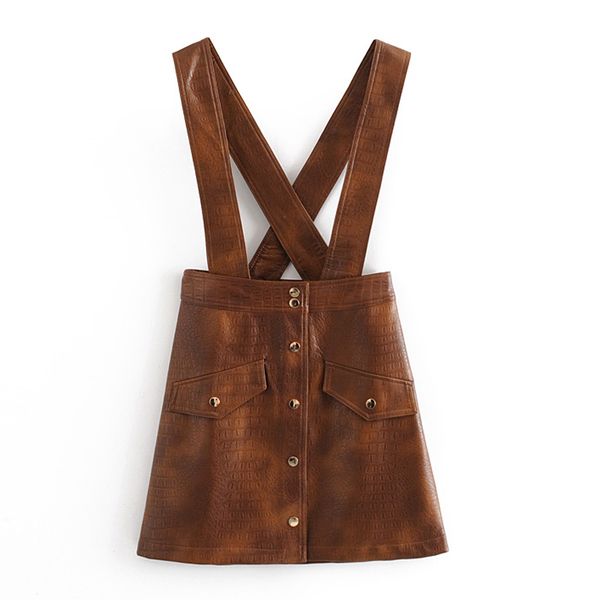 

rr pu leather strap skirts women fashion high imitation leather skirt women elegant buttons mini skirts female ladies ju, Black