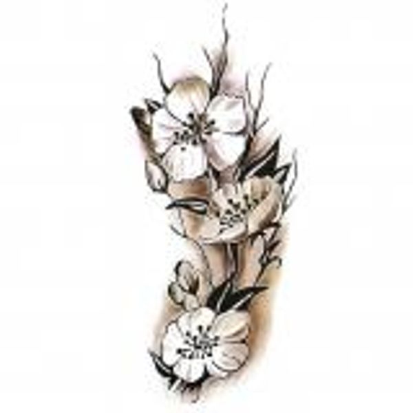 

safe fashion plum blossom temporary easy apply arm removable black white diy accessory custom tattoo