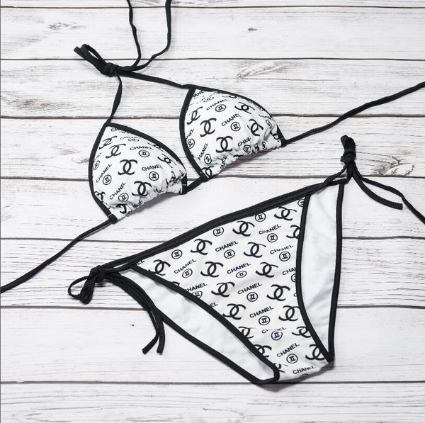 

2020 the new ladies beach swimwear bikini lingerie 2 pieces swimsuit women's swimwear ing, White;black