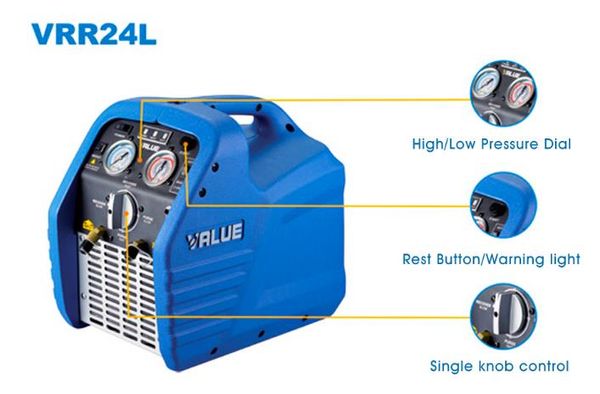 220V газовый хладагент переработка машины для переработки хладагента VRR 24L Цифровое многообразие для восстановления хладагента.