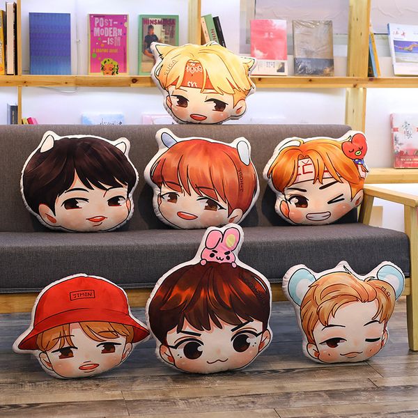 

bts pillow plush cushion q version of the car home pillow doll relief pillow toys can be collected can be used