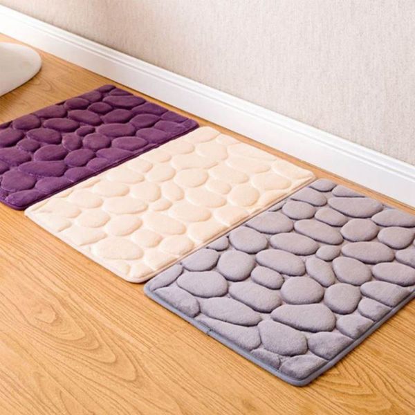 

40*60cm coral fleece bathroom memory foam rug kit toilet pattern bath non-slip mats floor carpet set mattress